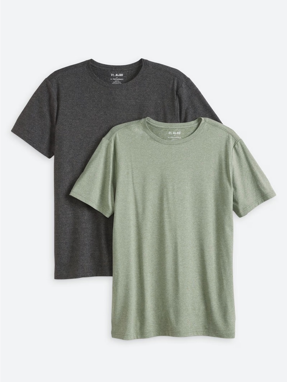 01.Algo AlgoFlex 2 Pack Active SS Solid Tee Green/Gray 3T NWT STITCH FIX